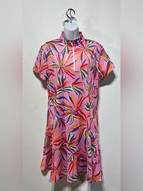 Tail Pink Multi-Color Floral Print Activewear Dress Size Large